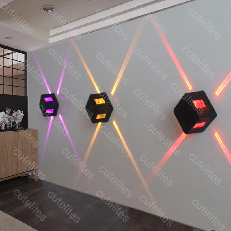 Modern Home Lighting 6W Aluminum 4-Head LED Wall Light RGB up down Indoor Decoration KTV Bar Restaurant Lamp AC 85-265V