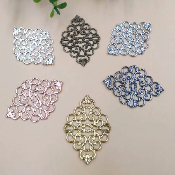 42*30 мм филигранные Цветочные амулеты бусины соединители винтажные бу Яо застежки
