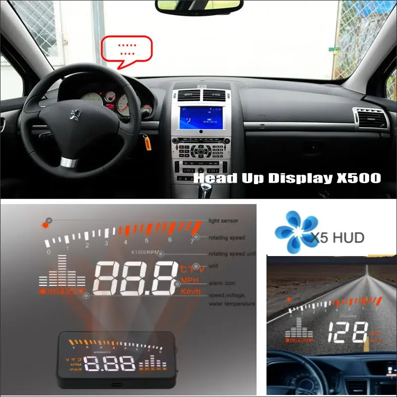 For Peugeot 406/407 2D Coupe / 4D Sedan Car HUD Head Up Display Projector Virsual Screen Safe Driving Refkecting Windshield