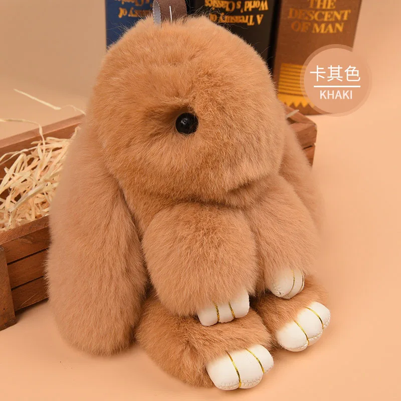 Новинка 18 см милый плюшевый кролик брелок женский меховой помпон Ангел заяц