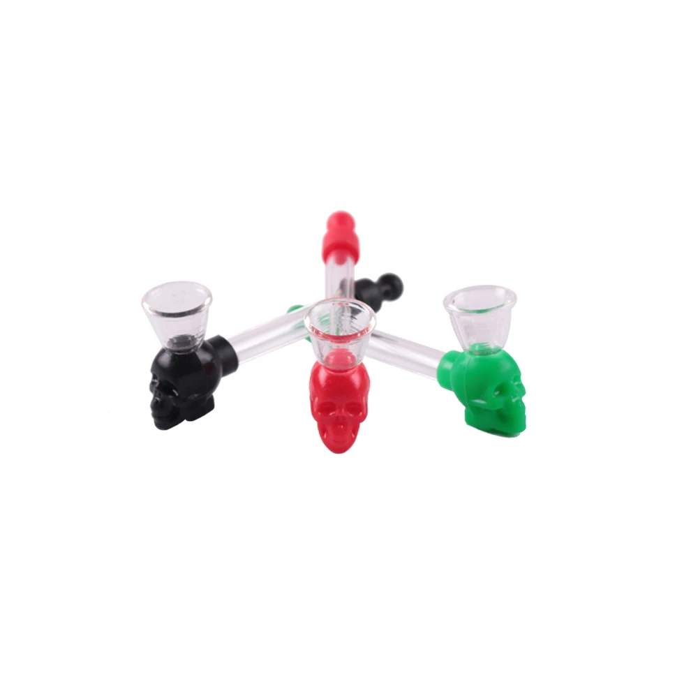 New Arrival 1 X Silicone &amp Glass Skull Tobacco Smoking Pipe+ 10pcs metal Screens Pipe Cigarette Accessories | Дом и сад