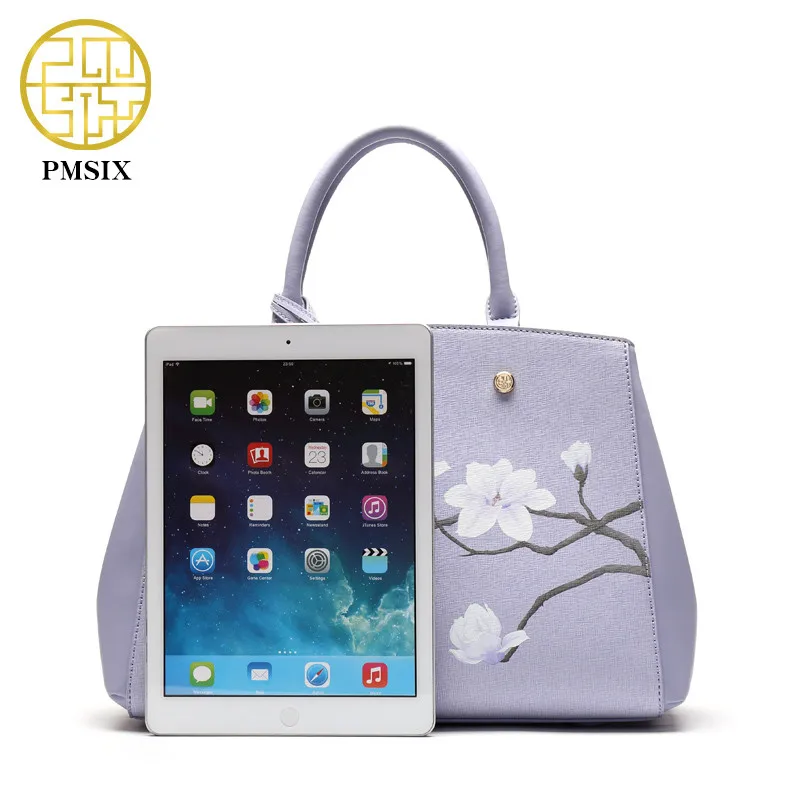 Женская сумка из коровьей кожи Pmsix с цветочным принтом новый дизайн дамские