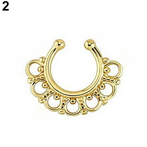 U-образное кольцо для носа без пирсинга ложная перегородка вешалка кликер