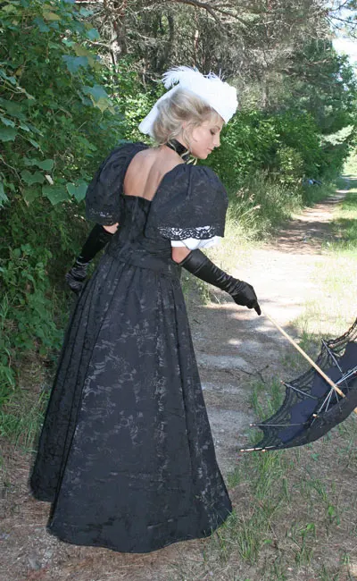 История! заказное черное платье в викторианском стиле 1860s для гражданских войн