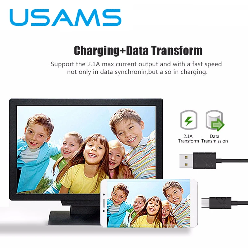 Кабель USB Type C USAMS 1 м 2 А кабель для зарядки и синхронизации данных MacBook xiaomi Oneplus|cable