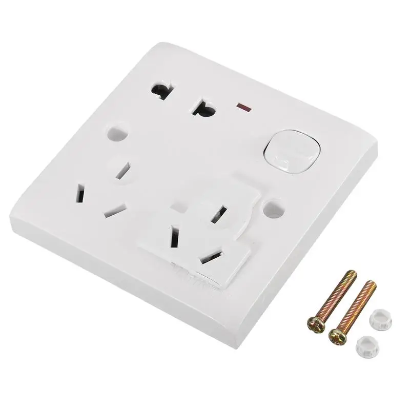 

White 250V 10A US AU plug power socket wall socket charger socket panel universal
