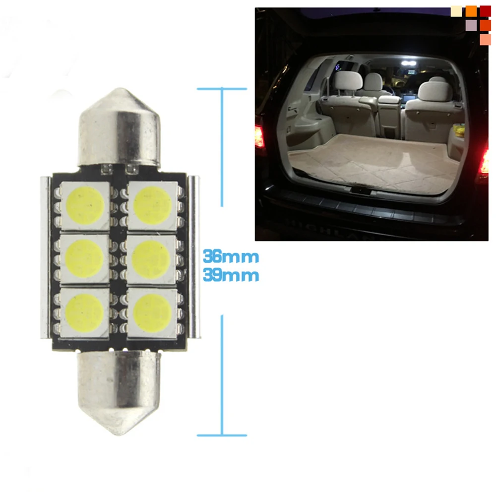 YSY 100 шт. C5W led 6SMD 5050 автомобильный внутренний светильник ing canbus Высокое качество
