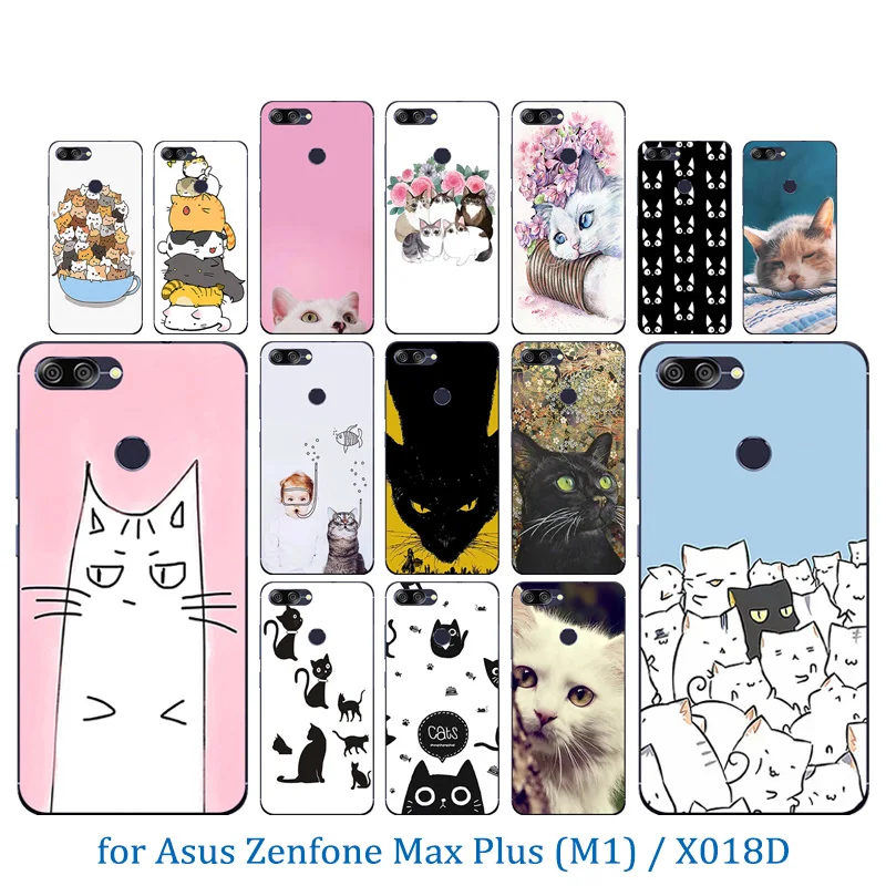 Чехол для телефона Asus ZenFone Max Plus M1 ZB570TL Тонкий чехол Luck Cat Pattern 5 7 дюймов Для Zenfone (M1)