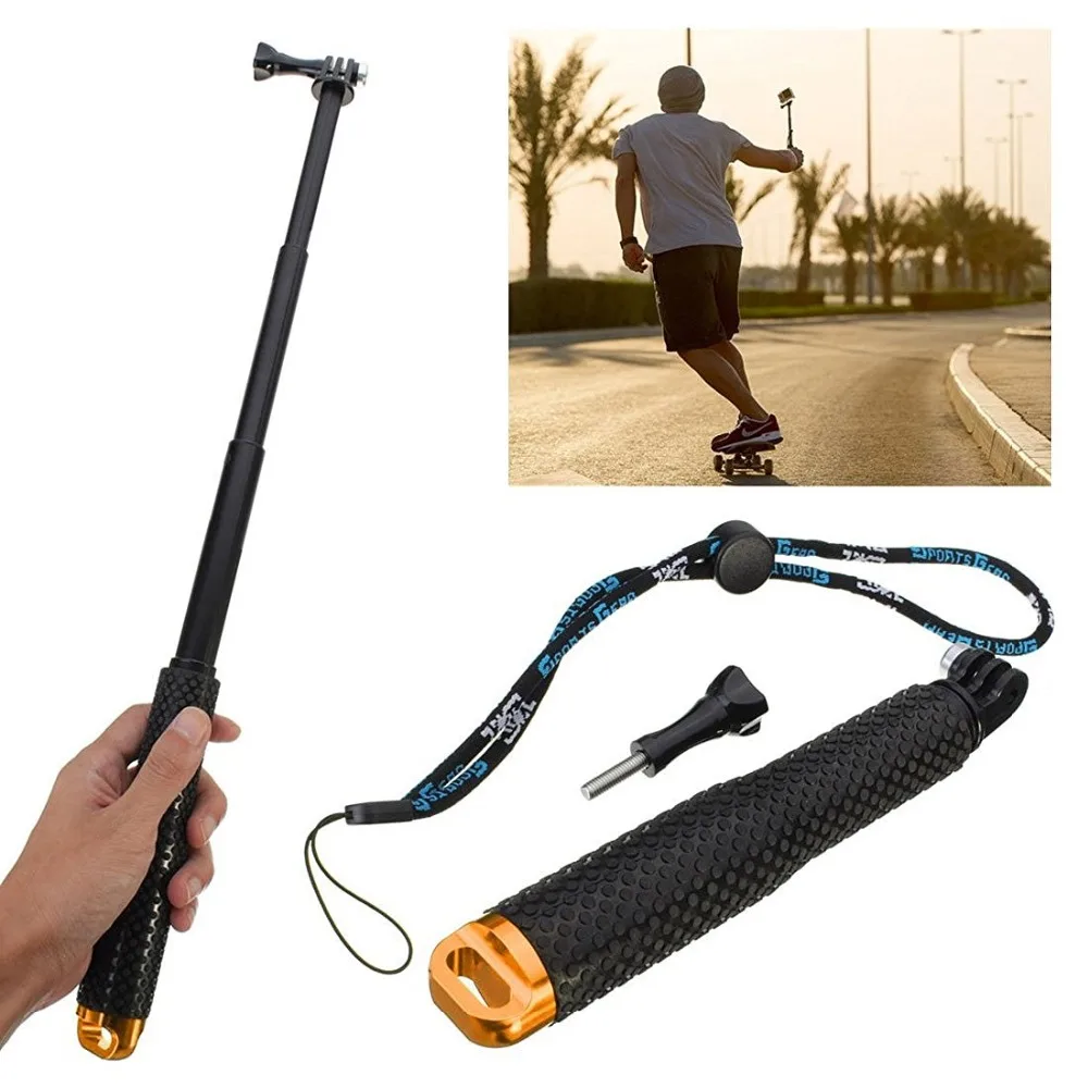 Selfie Sticks Self Handheld Extendable Pole Monopod Stick + Remote Case for Gopro HERO 9 8 10 Xiaomi yi 4k SJCAM Accessories | Электроника