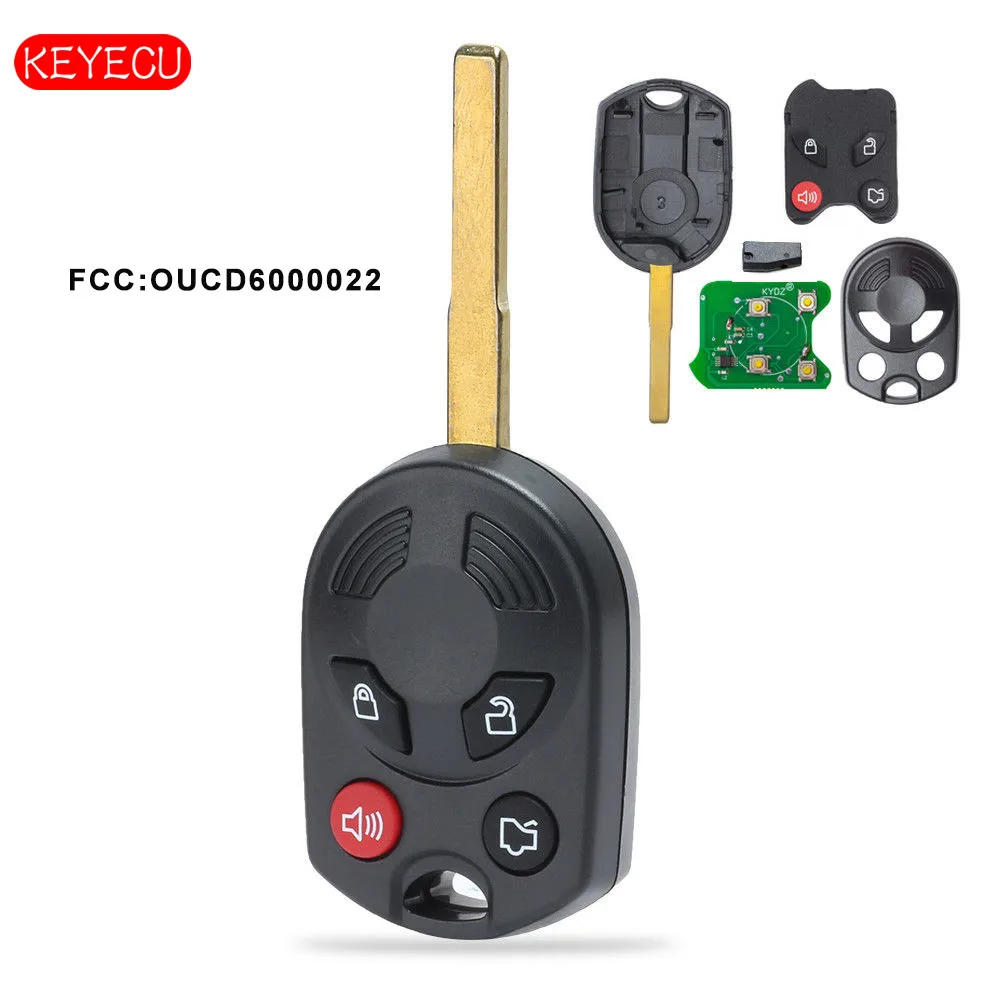 Keyecu дистанционный ключ с 4 кнопками 315 МГц 80 бит 4D63 для Ford Escape Focus C-Max Transit FCC:OUCD6000022 |