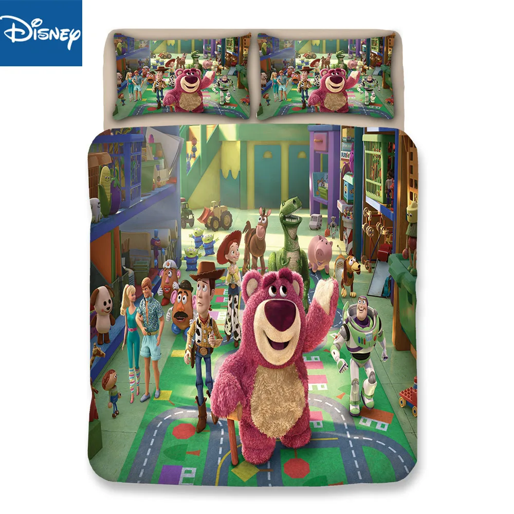 

Toy Story Lotso Woody king size comforter bedding set for boys full size duvet cover 4pc bedroom decor 3d printed gift