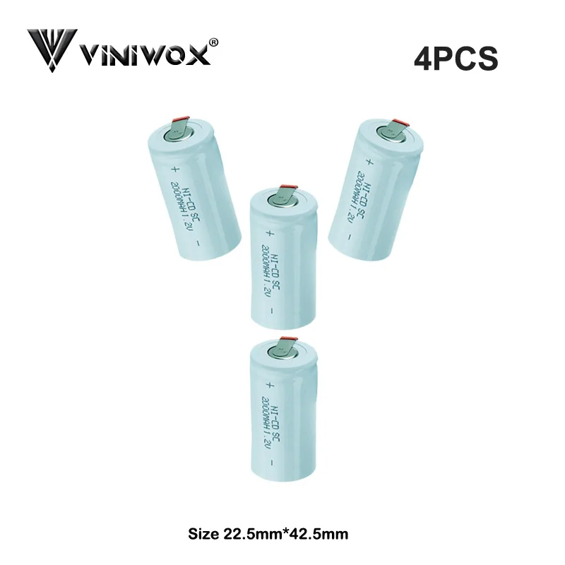 Настоящий 1.2В SC 2000mAh Ni CD перезаряжаемый аккумулятор батарея подc для 6 в 7 2 9 12 В 14 4 18