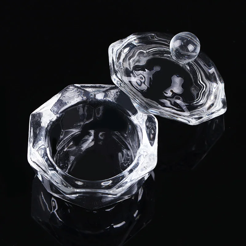 Crystal Glass Cup3 1 шт. хрусталь, стеклянная посуда контейнер с крышкой держатель чашки маникюрное оборудование инструмент для ногтей для дизайна ногтей акриловый порошок Жидкость держатель инструмент для ногтей - Цвет: Crystal Glass Cup3