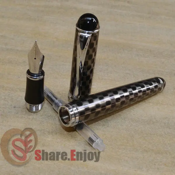 Перьевая ручка JINHAO X750 2 шт. серая с черной сеткой VS серебристая 0 7 мм | Канцтовары
