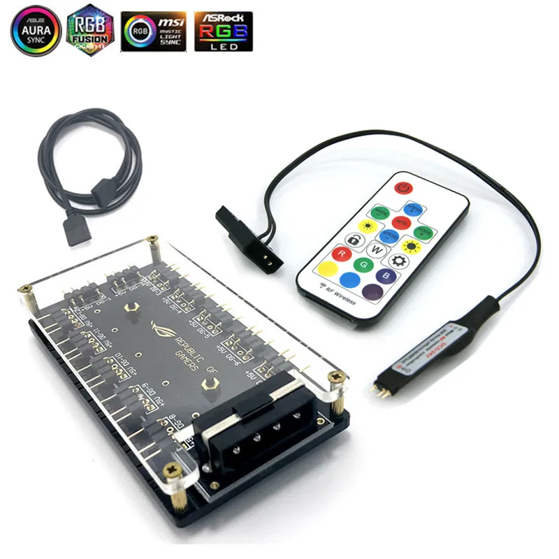 ASUS AURA 5V 3 Pin RGB концентратор интерфейс синхронизация сплиттер 3Pin коннектор материнская плата вентилятор волшебный синхронный источник питания