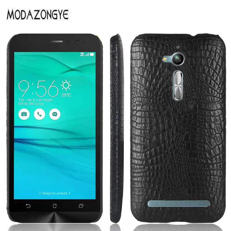 Zenfone Go ZB500KG чехол Роскошный PU кожаный твердый пластиковый на заднюю панель для