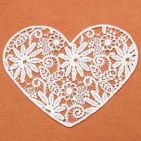 craft ivory collar venise love heart shaped embroidered applique trim decor lace neckline collar sew party dress summer apparel