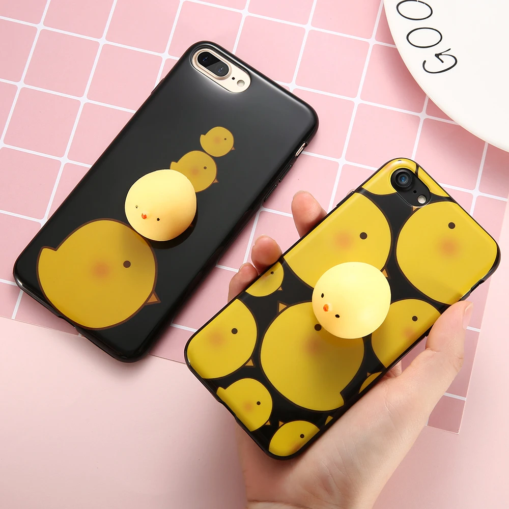 KISSCASE 3D милый чехол курица для iPhone 7 Plus 8 6 6S мягкие чехлы телефонов 5 SE 5S модные на