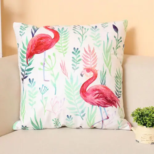 

2019 New Creative Flamingo Print Cartoon Pattern Home Decor Pillowcase Throws Waist Cushion Covers