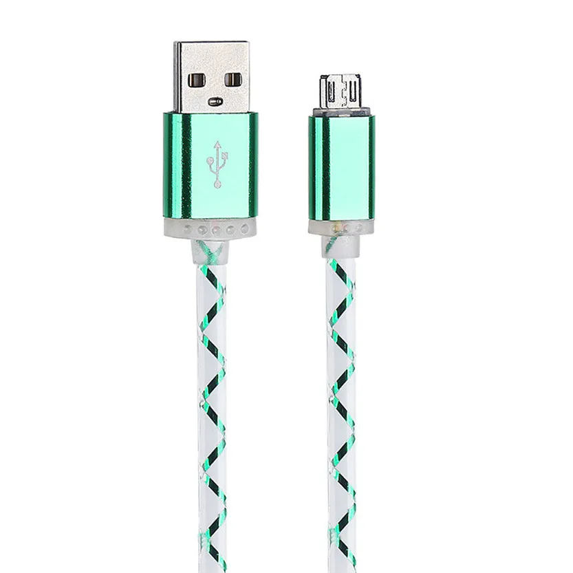 Usb-кабель для зарядного устройства светодиодный свет микро USB кабель зарядный