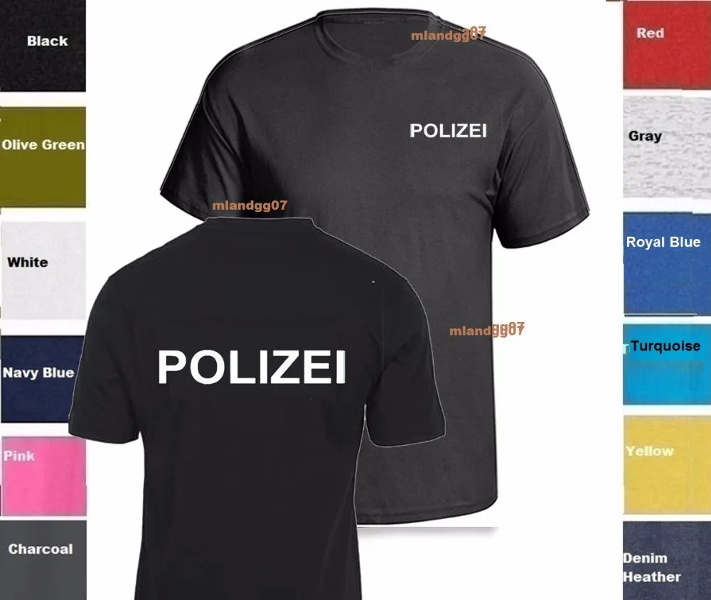 2019 лидер продаж модная футболка Polizei немецкая полицейская рубашка двухсторонняя