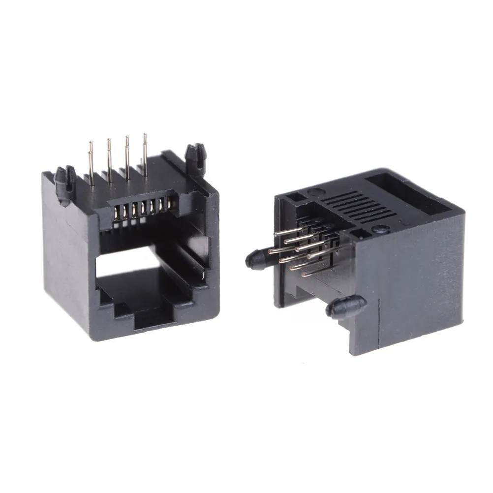 10 шт./лот Новинка RJ45 8P8C черный компьютер Интернет сеть PCB разъем|Соединители| |