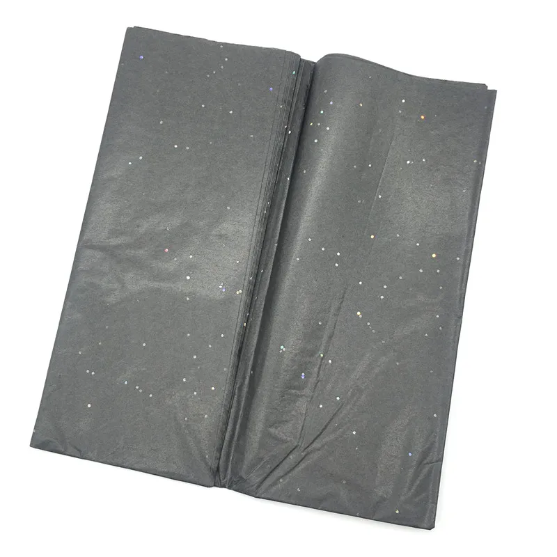 Glitter-black 10 листов/мешок 50X66 см Цветок бумага обертывание двухсторонняя блестящая Крафтовая бумага DIY подарок для детей складной ручной работы декор для торжества из бумаги - Цвет: Glitter-black