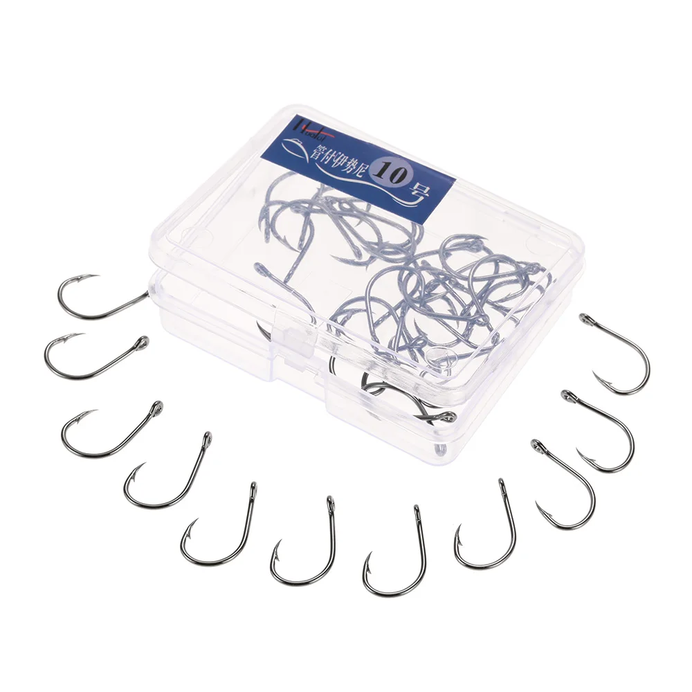 40 шт./корт. Прочные заточенные рыболовные крючки из углеродистой стали держатель