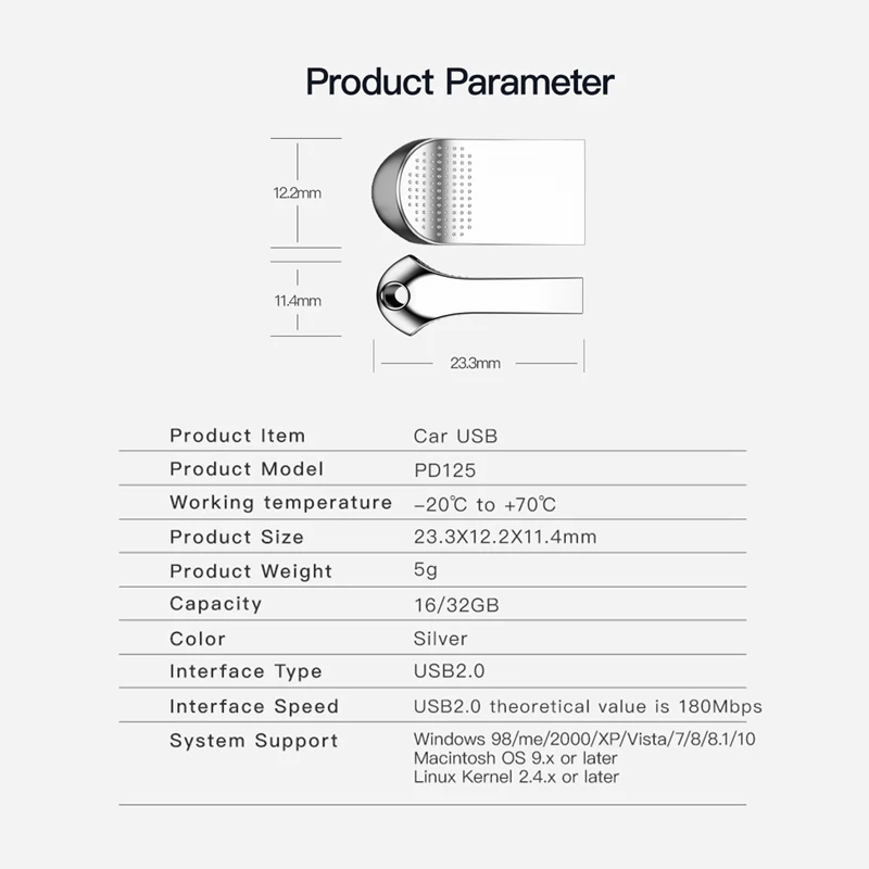USB-флеш-накопитель DM PD125 32 ГБ металлический флэш-накопитель высокоскоростной