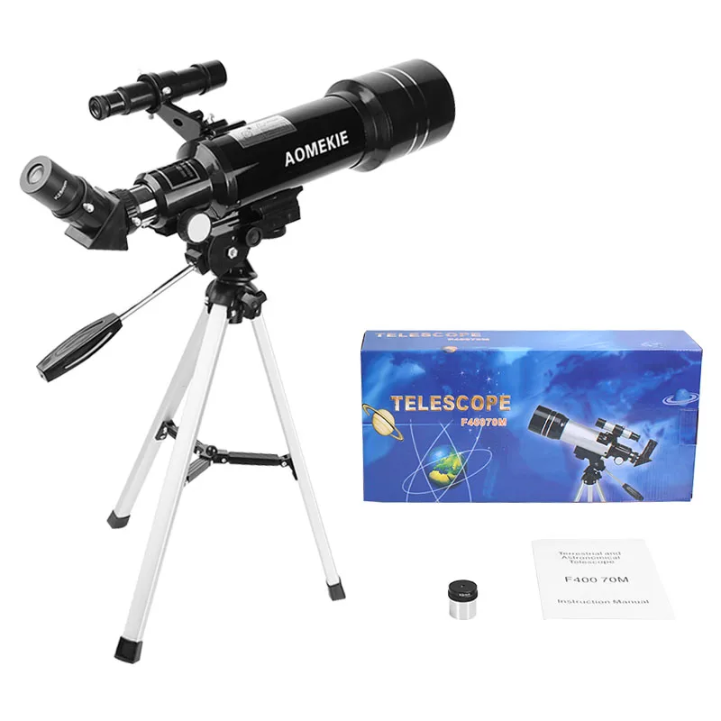 AOMEKIE F40070M Zoom HD Refractive Astronomical Telescope with High Tripod Protable Monocular Spotting Scope Match SLR телескопы