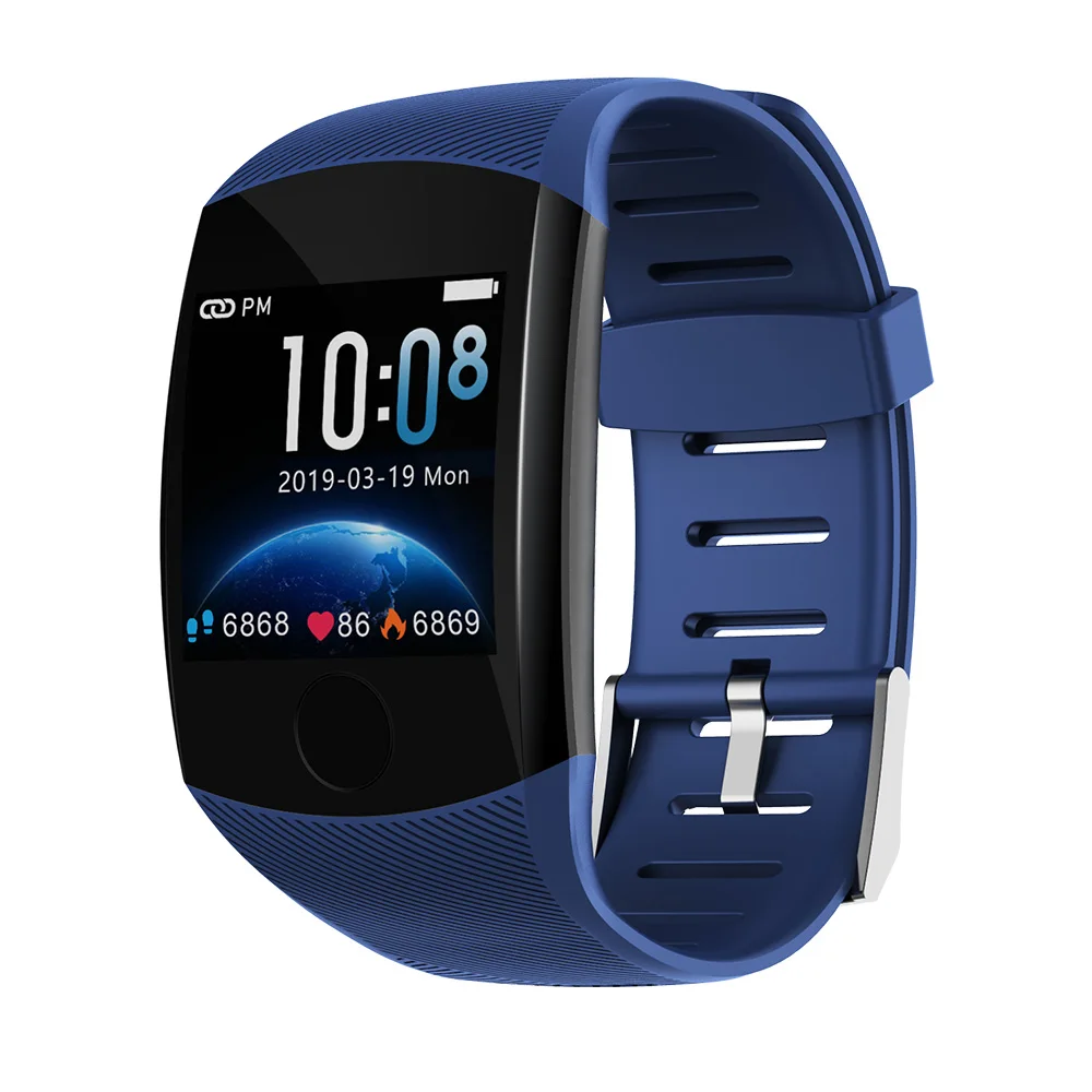 Blue Makibes B01 смарт-браслет для мужчин Bluetooth фитнес-трекер Браслет IP67 водонепроницаемые Смарт-часы кровяное давление цветной пользовательский браслет - Цвет: Blue