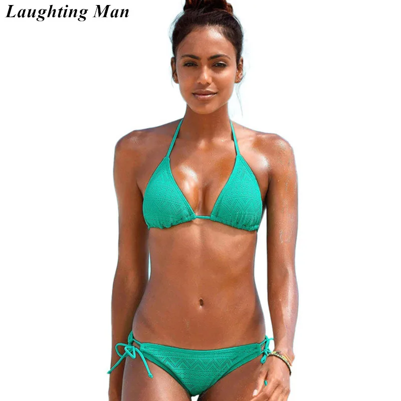 Женский брендовый купальник бикини Laughting однотонный монокини бандажный 2019|bikini