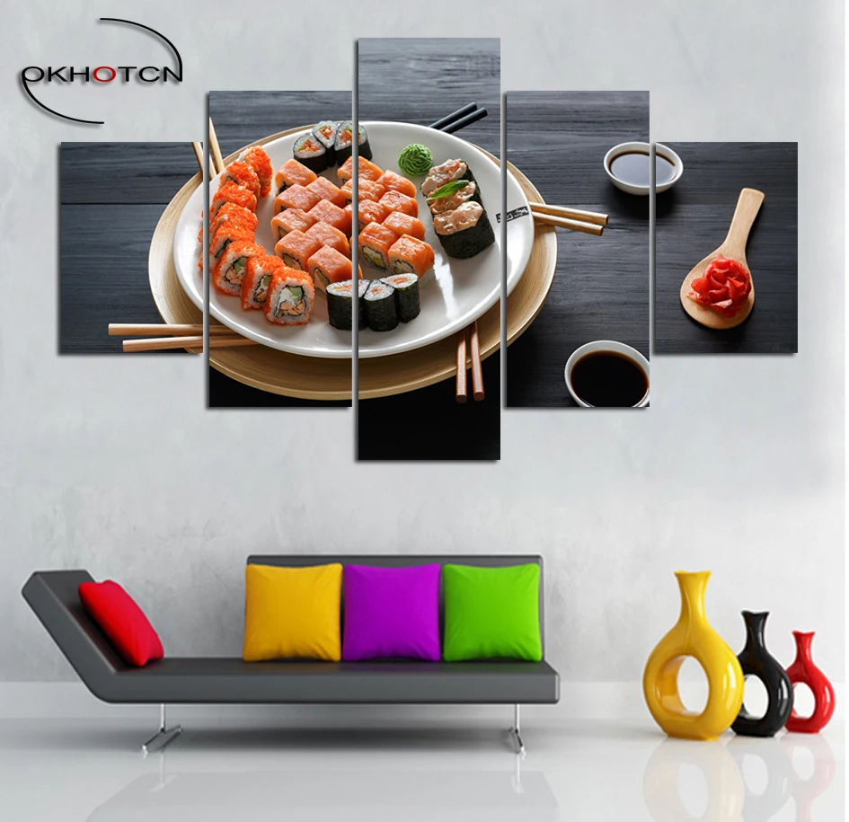 Фото Японский знаменитый кухня вкусные суши домашний декор без рамки холст картина