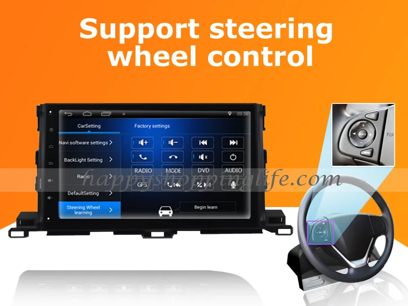 Android Авто Радио DVD gps для Toyota Highlander 2016 Авторадио Стерео Плеер Wi Fi 3g Bluetooth (нет dvd