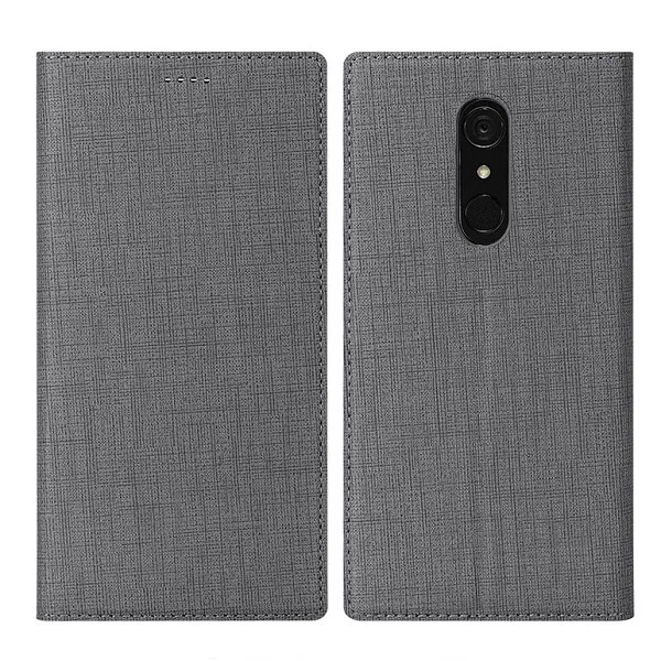 gray Чехол-книжка для LG G7 Fit из искусственной кожи, чехол для телефона LG G7, кожаный чехол-подставка для LG G7Fit, чехол для телефона - Цвет: gray