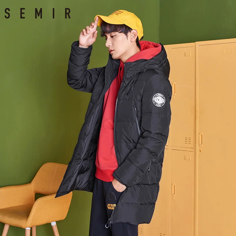 SEMIR пуховик для мужчин повседневное плотное теплое зимнее длинное пальто с