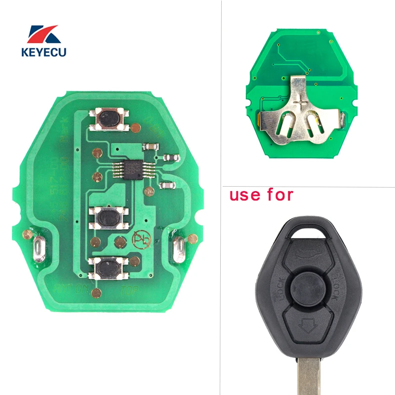 

KEYECU 10PCS New EWS Remote Control Circuit Board for BMW 3 Button 315/433MHz Without Key Shell