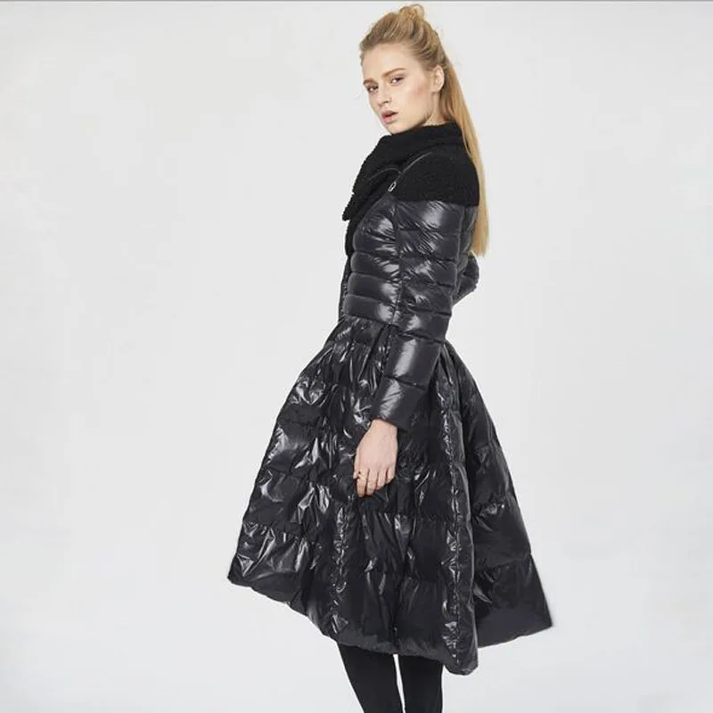 Зимняя куртка женская длинная теплая с отложным воротником|coat down|coat fashioncoats coats |