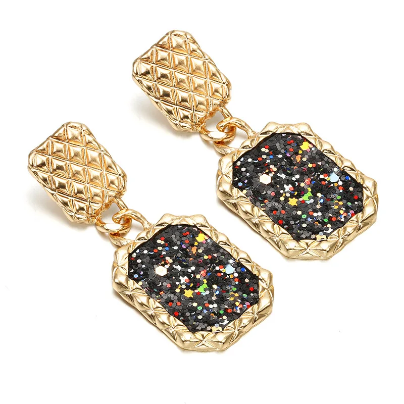 117 большие прямоугольные металлические висячие серьги Женские Висячие для