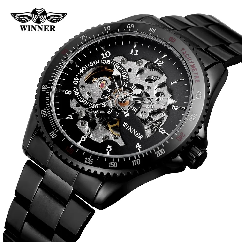 

FORSINING Men's Luxury Brand Automatic Self-wind Skeleton Chain Anglog Dial Watch with Stainless Steel Bracelet WRG8031M4