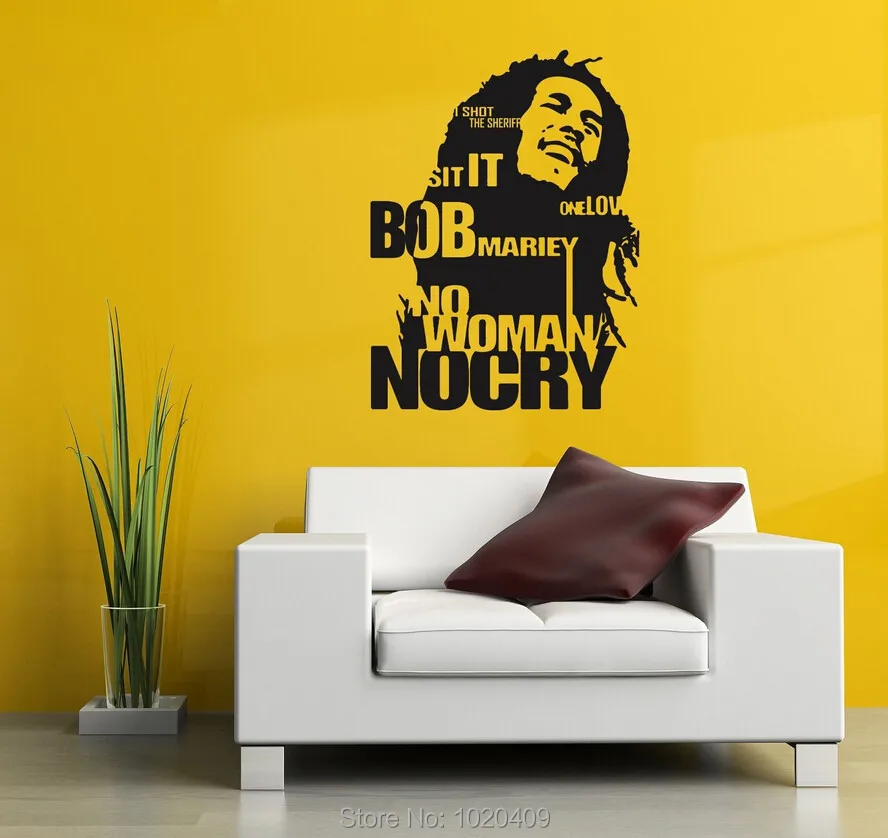 Настенные Стикеры для домашнего интерьера декоративные обои Bob Marley Jamaica Reggae Music Art
