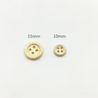 Пуговицы круглые из натурального дерева для скрапбукинга, 1000 шт., 10 мм, 15 мм, 4 отверстия, аксессуары для пошива одежды