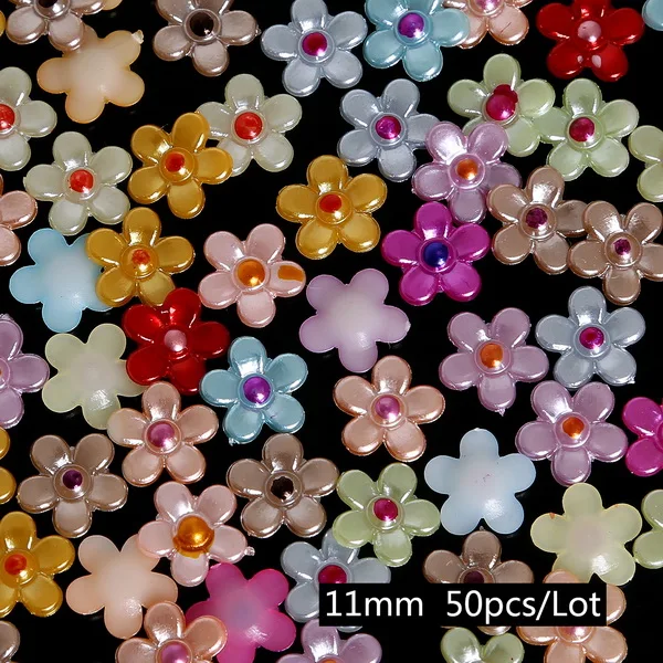 11mm flower beads 20-1000 намоток Mix 37 Цвета жемчуг имитация кабошон одежды декор с изображением сердечка цветка бусины ABS принадлежности DIY Швейные аксессуары - Цвет: 11mm flower beads