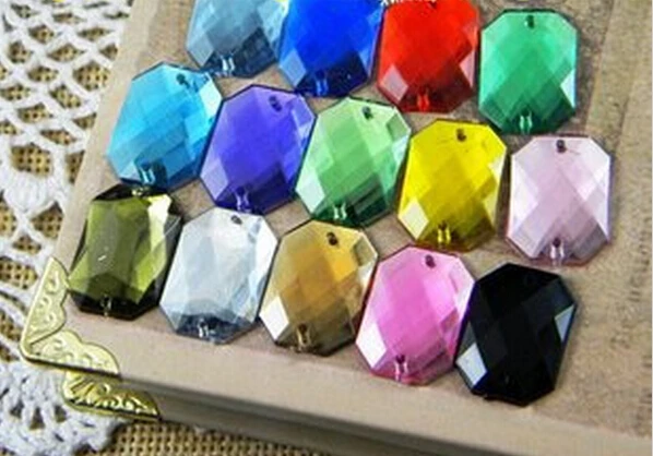 

Free shipping~! 1000pcs/bag 10*14mm Rectangle Acrylic sew on rhinestones flat back,DIY Handmade garment Jewelry accessories