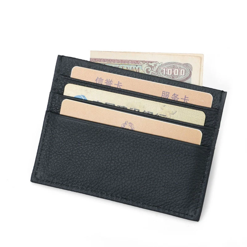 Baellerry Rfid 100% Корова Натуральная кожа черный маленький кошелек для карт мужской