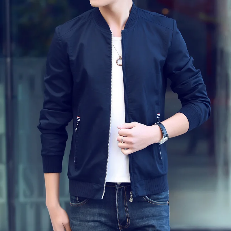 Spring jacket men Big Code slimming casual baseball collar coat men's clothing