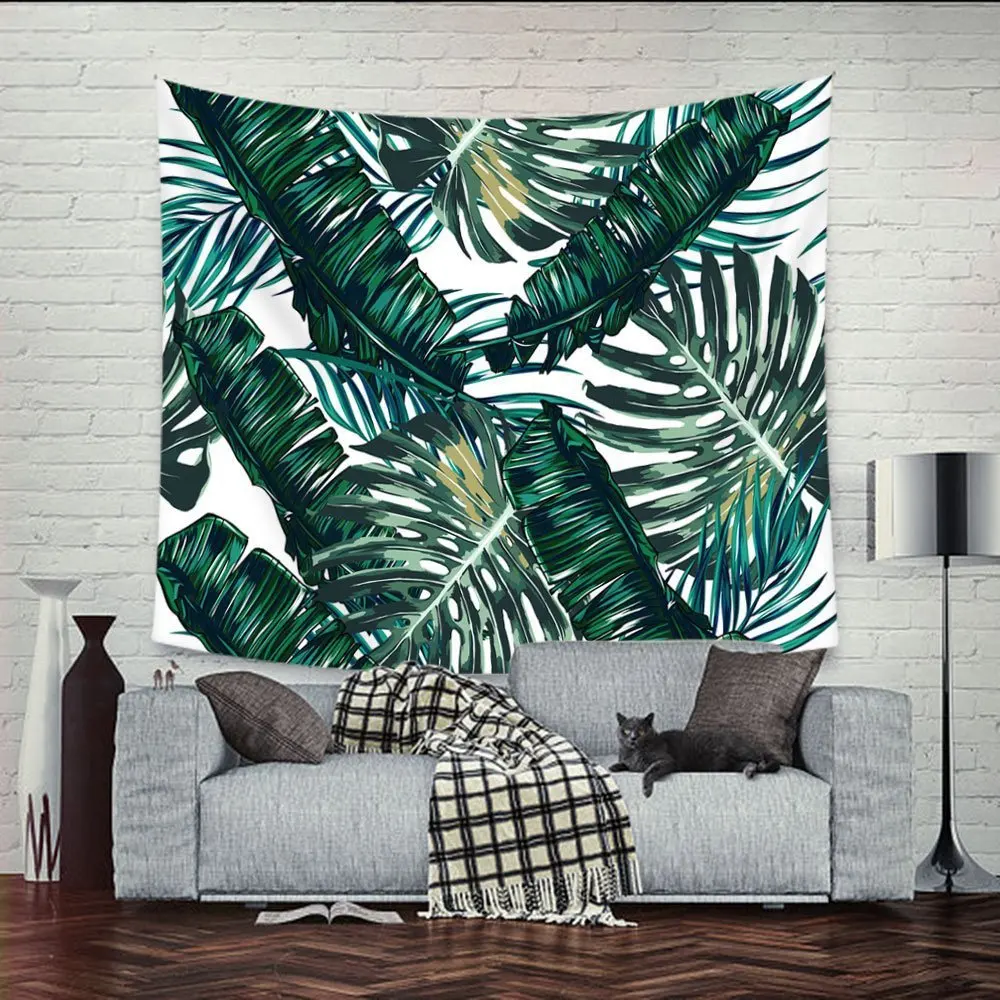 

2021New Green Plants Cactus Wall Hanging Cloth Tapestry,Multi-function Tapestry, Table Cloth, Wall Cloth, Wearable Beach Blanket