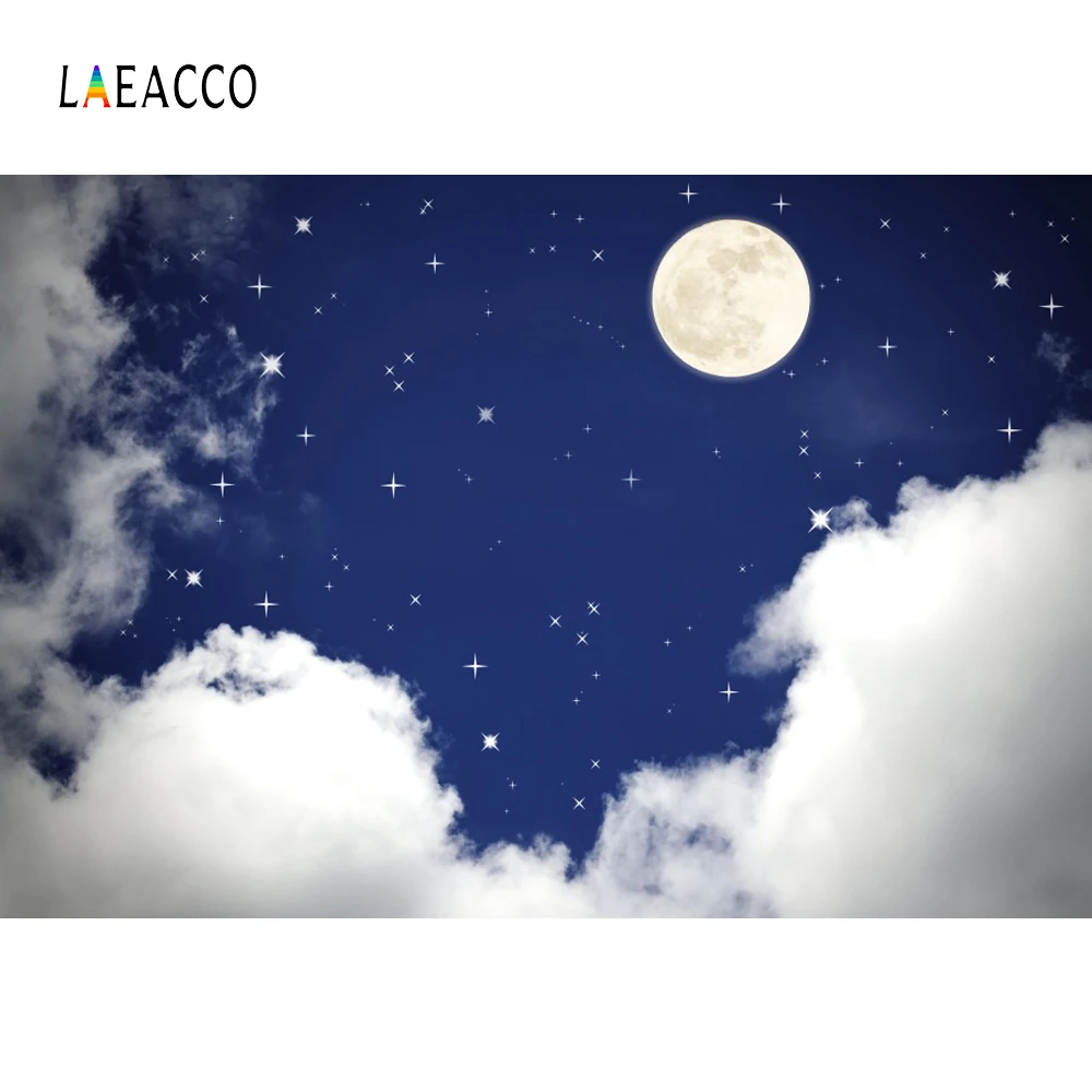 Laeacco блестящие звезды луна облако сон ребенок ночь сценические Фото фоны для