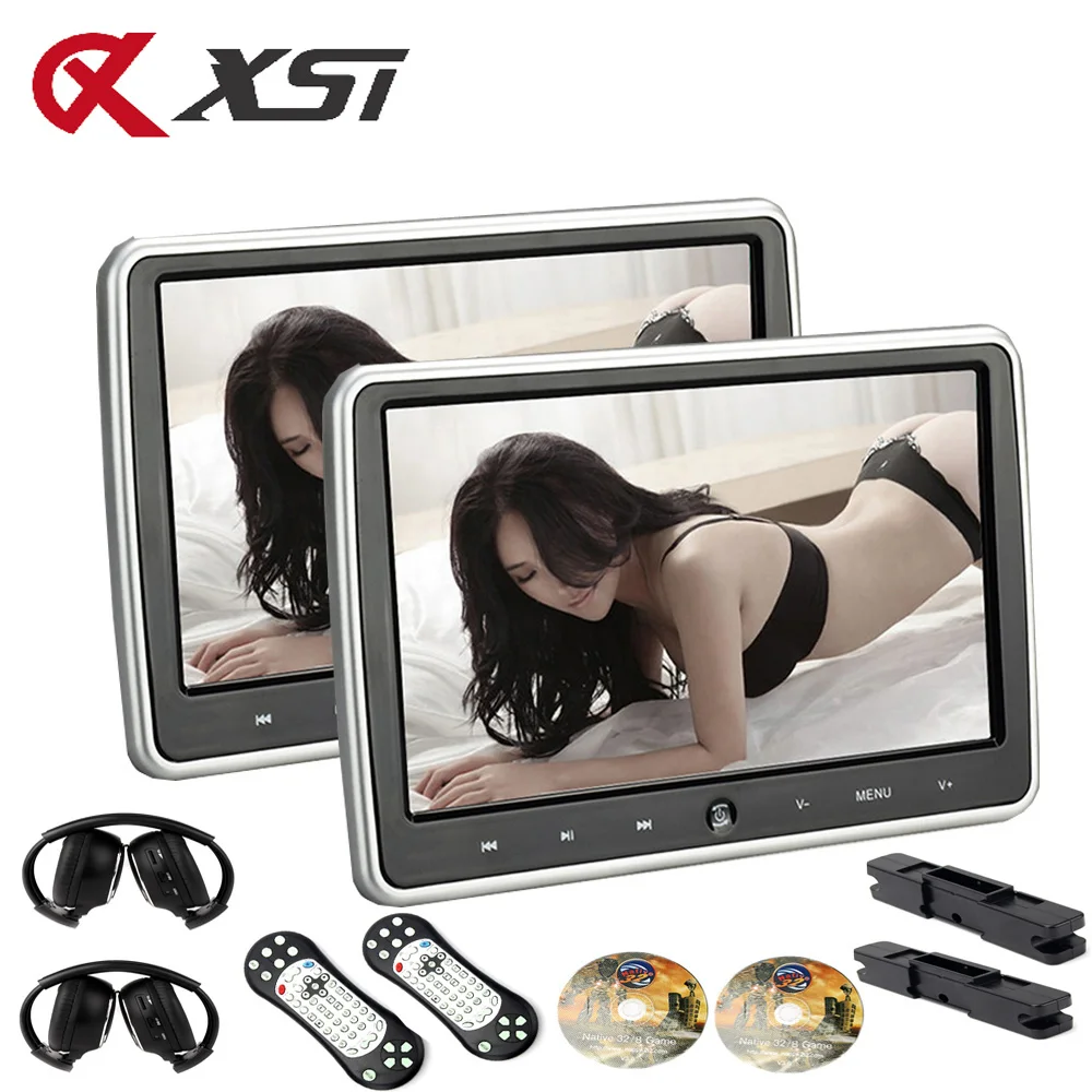 XST Автомобильный подголовник с монитором 10 1 дюйма HD цифровой ЖК экран DVD