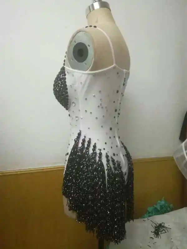 

2016 New Fashion Rhinestone Beaded Costume Bodysuit Female Singer Party Wear Nightclub Stage Performance Show Shining Costume